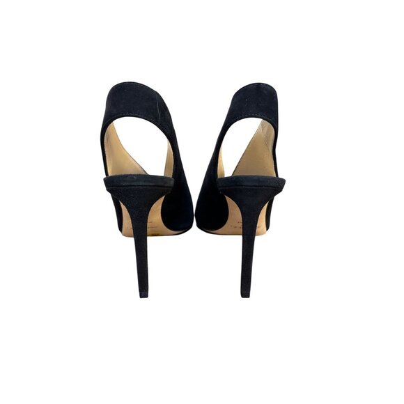 Jimmy Choo Black Suede Peep-Toe Slingback Heels - Picture 2 of 12